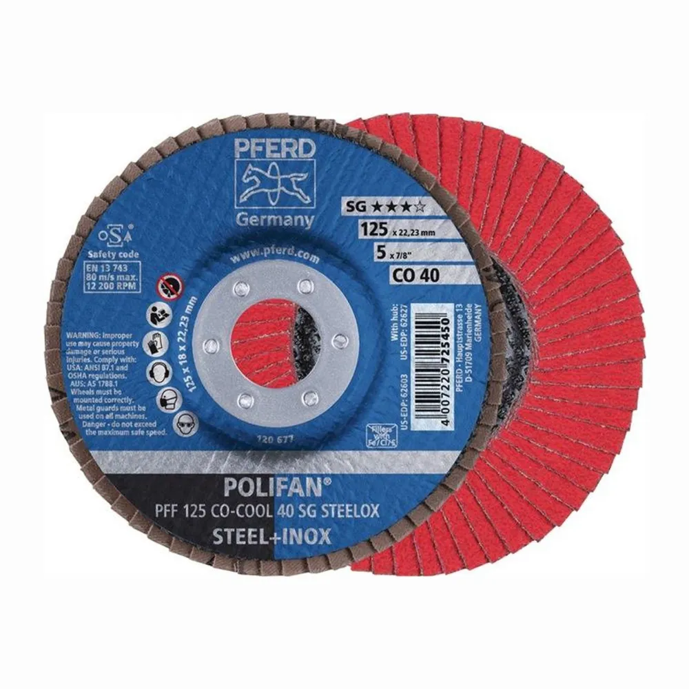 PFERD Fächerscheibe POLIFAN CO-COOL SG STEELOX Ø 125 mm Körnung 40 konisch - 67760425