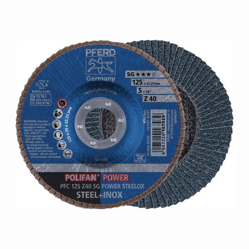 PFERD Fächerscheibe POLIFAN Z SG POWER STEELOX Ø 125 mm Körnung Z-40 konisch - 67784125