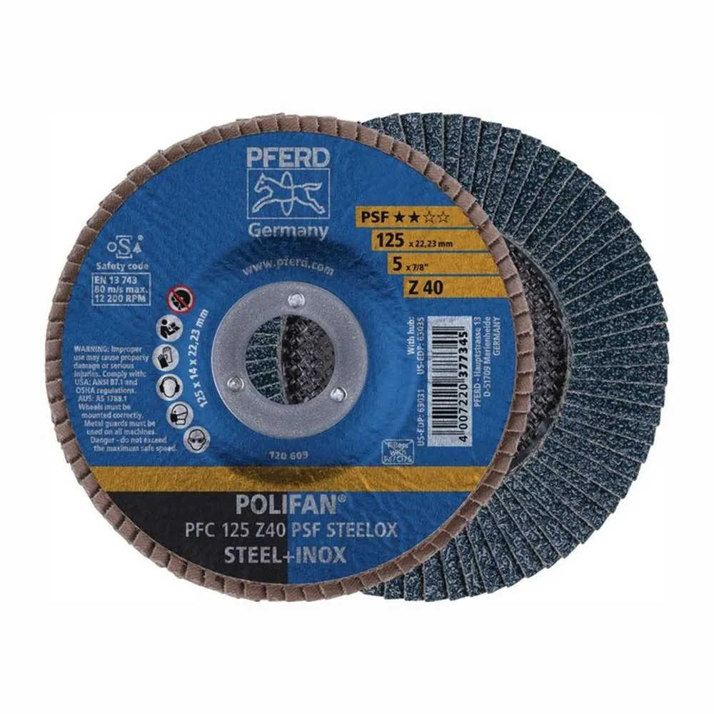 PFERD Fächerscheibe POLIFAN Z PSF STEELOX Ø 125 mm Körnung Z-60 konisch - 67766125