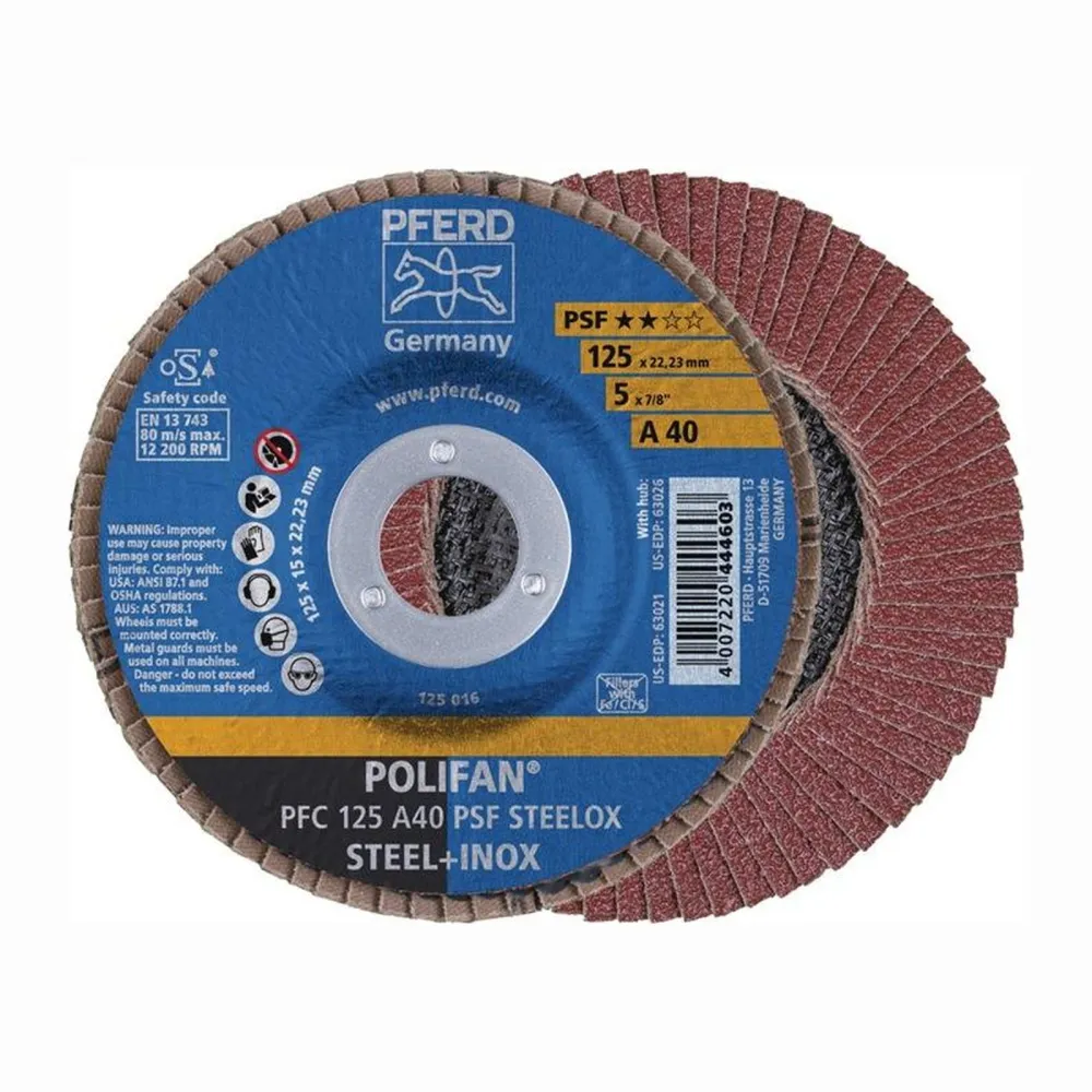 PFERD Fächerscheibe POLIFAN PSF STEELOX Ø 125 mm Körnung -40 konisch - 67744125