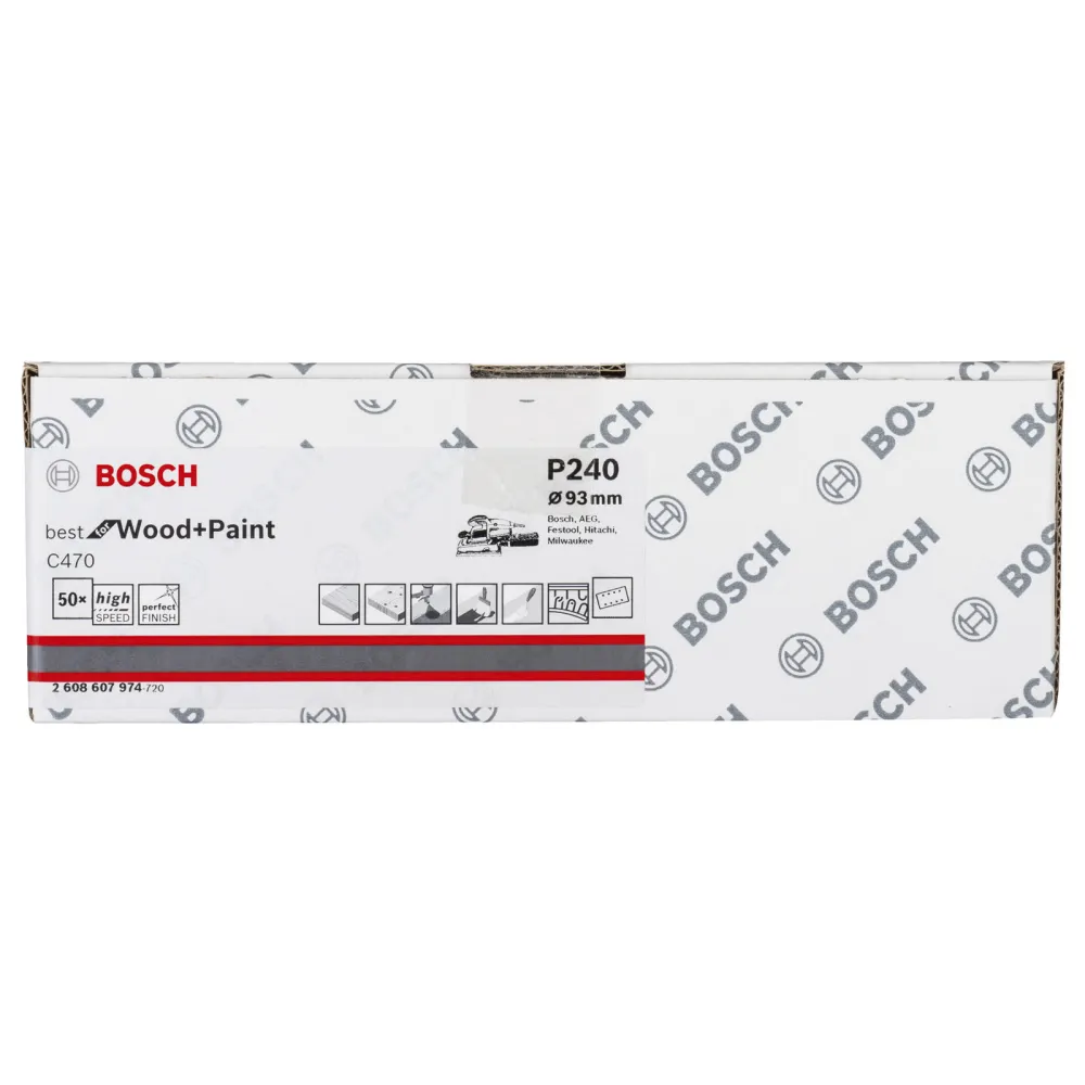 Bosch 50x whitePaint Schleifblatt 93x186 K240 8L/k - 2608607974