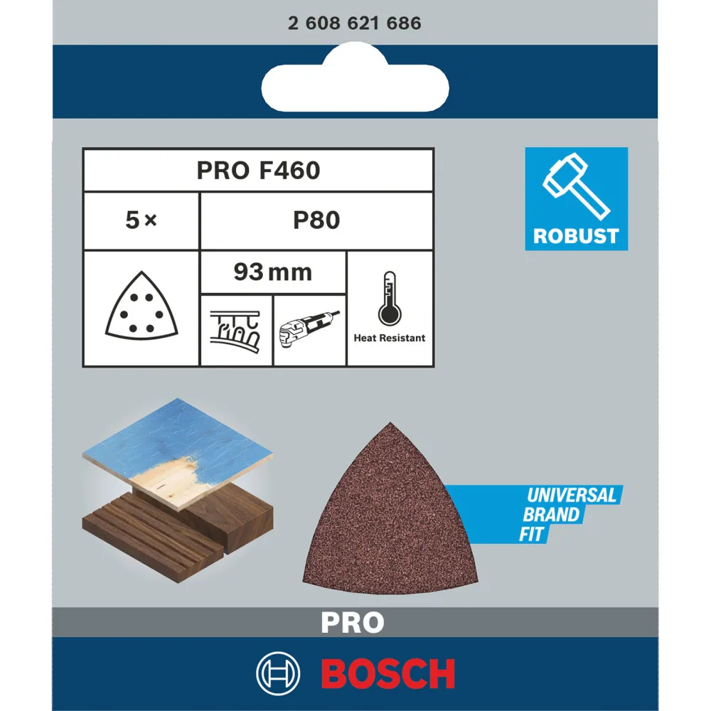 Bosch PRO F460 Schleifblatt 93 x 93 mm; 80 - 2608621686