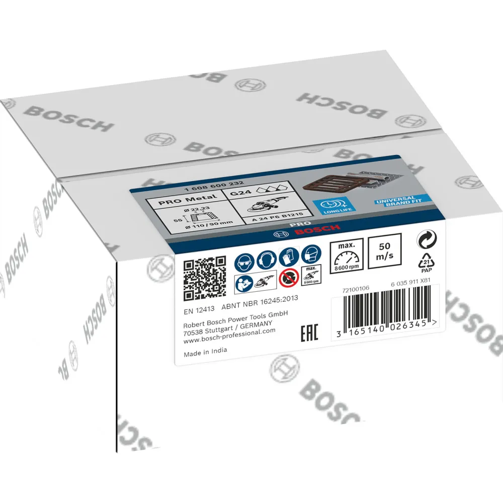Bosch PRO Metal Konischer Schleiftopf 90 x 110 x 55 mm G24 - 1608600232