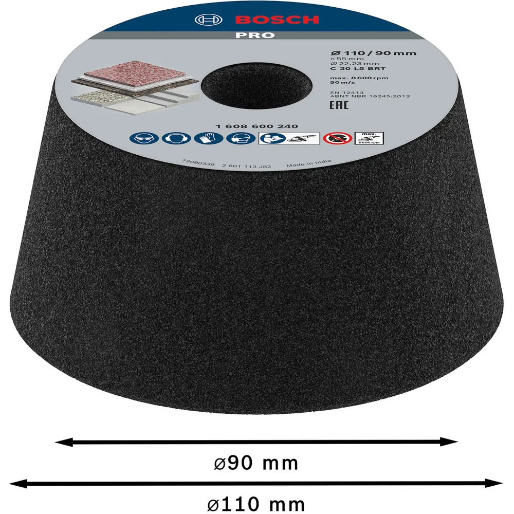 Bosch PRO Metal Konischer Schleiftopf 90 x 110 x 55 mm G30 - 1608600240