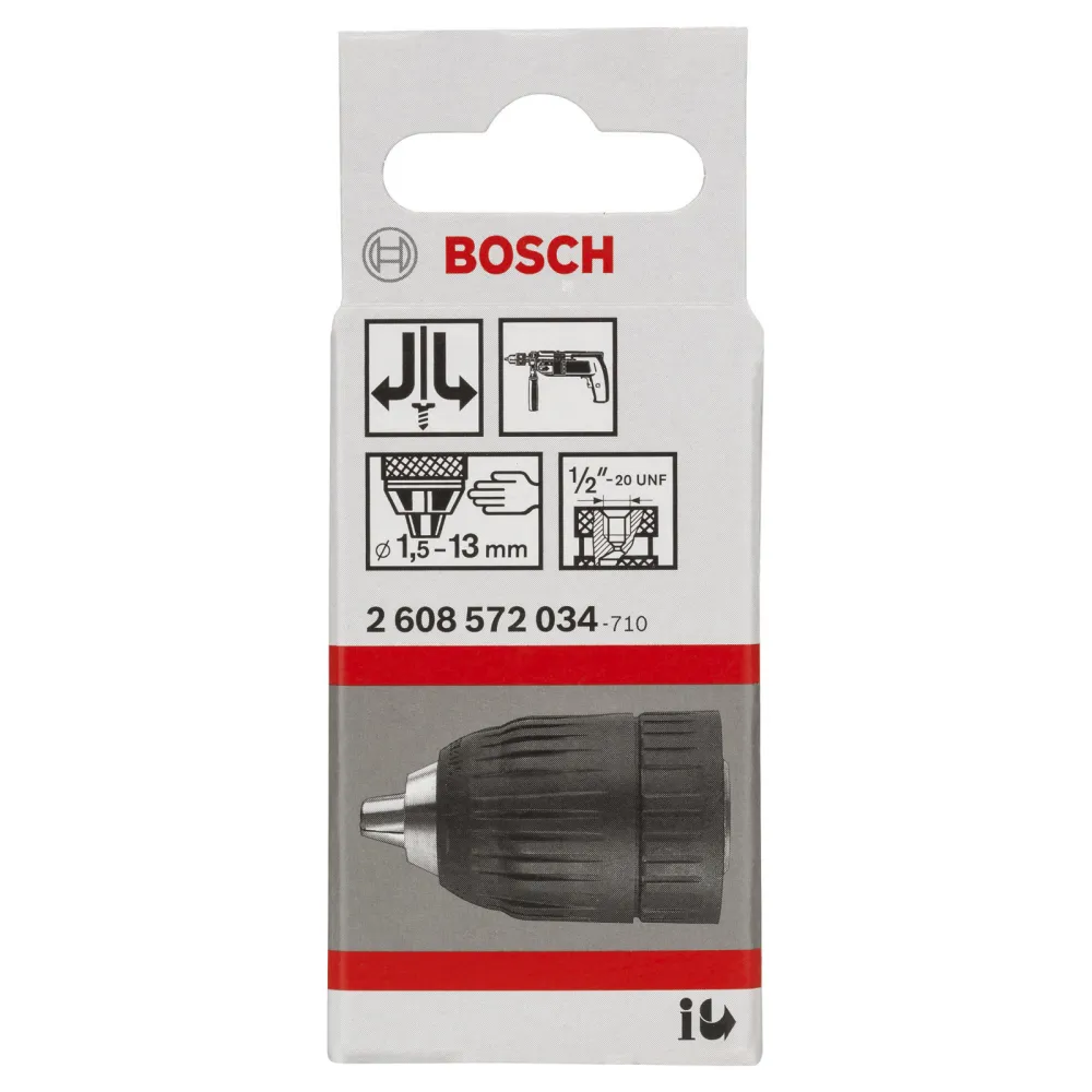 Bosch Schnellspannbohrfutter bis 13 mm, 2 bis 13 mm, 1/2 bis 20 - 2608572034