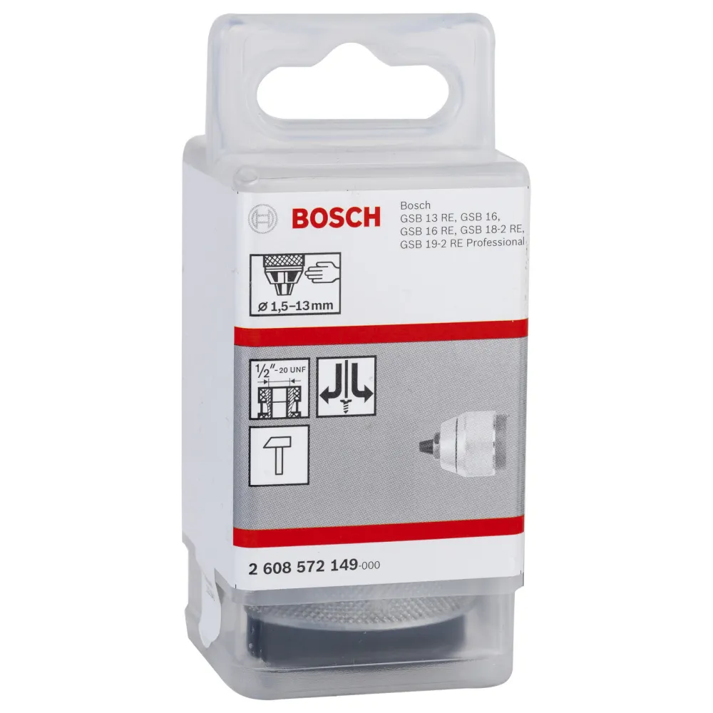 Bosch Schnellspannbohrfutter verchromt, 1,5 bis 13 mm, 1/2 bis 20 - 2608572149