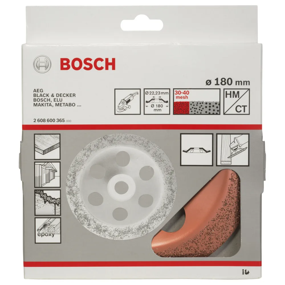 Bosch Hartmetalltopfscheibe, 180 x 22,23 mm, fein, schräg -2608600365