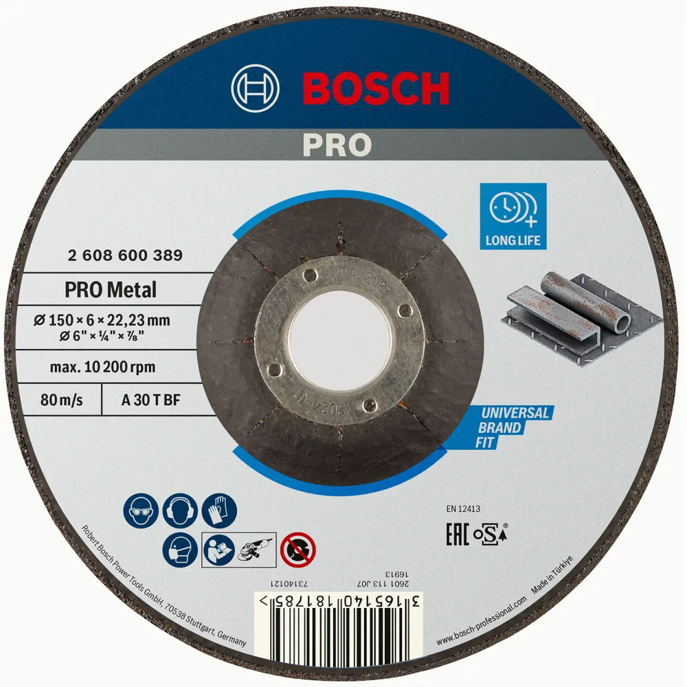 Bosch PRO Metal Schleifscheibe 150 x 6 x 22,23 mm - 2608600389