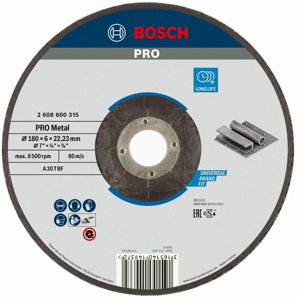 Bosch PRO Metal Schleifscheibe 180 x 6 x 22,23 mm - 2608600315