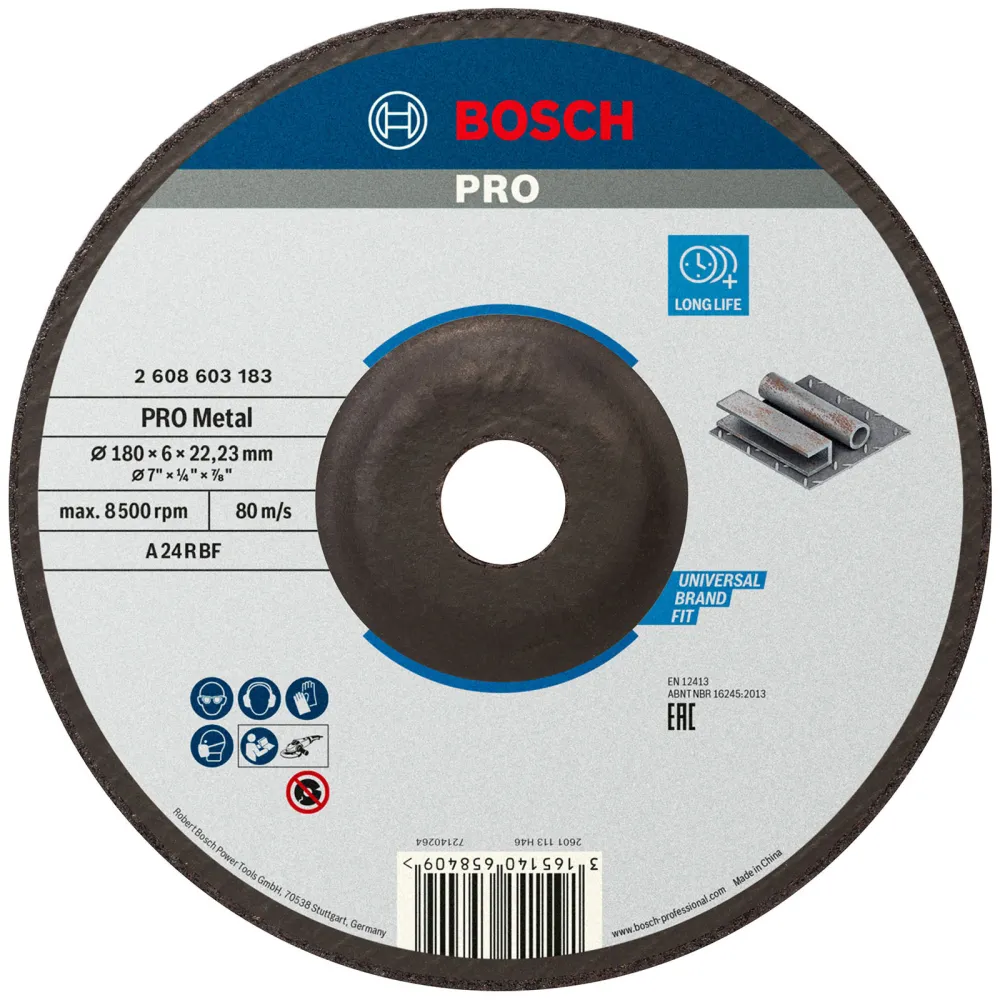 Bosch PRO Metal Schleifscheibe 180 x 6 x 22,23 mm - 2608603183