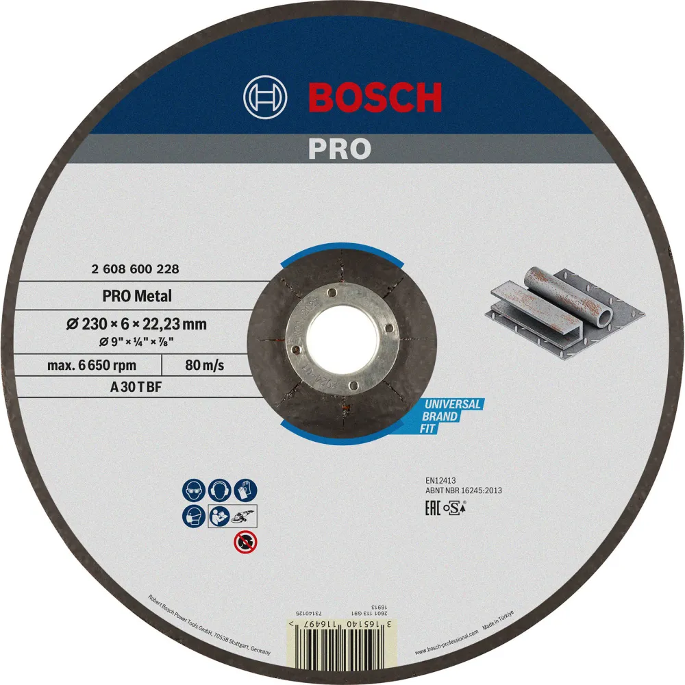 Bosch PRO Metal Schleifscheibe 230 x 6 x 22,23 mm - 2608600228