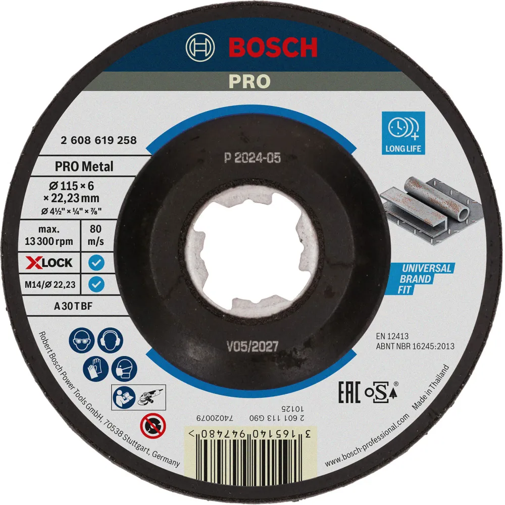 Bosch PRO Metal X-Lock Schleifscheibe 115 x 6 x 22,23 mm - 2608619258