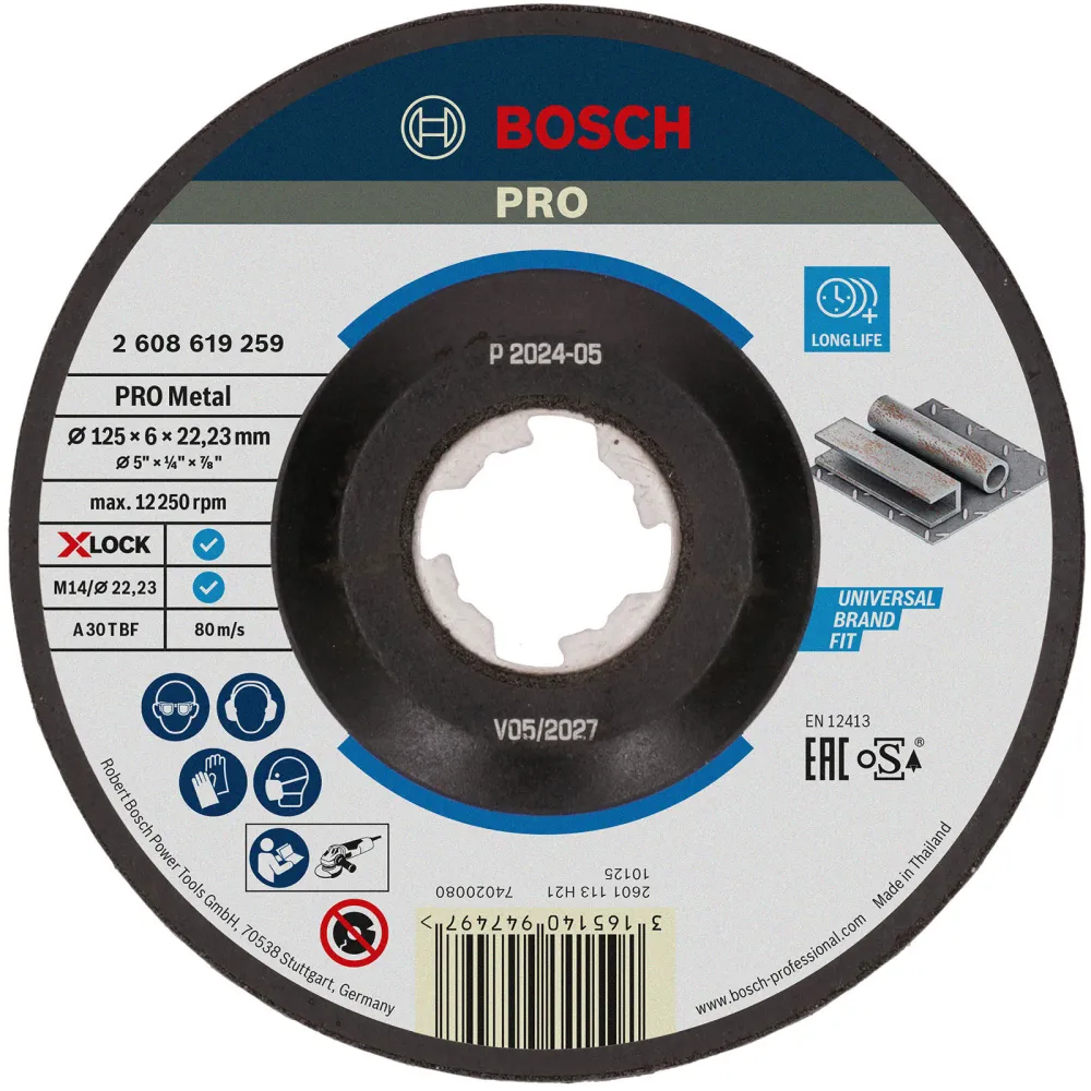 Bosch PRO Metal X-Lock Schleifscheibe 125 x 6 x 22,23 mm - 2608619259