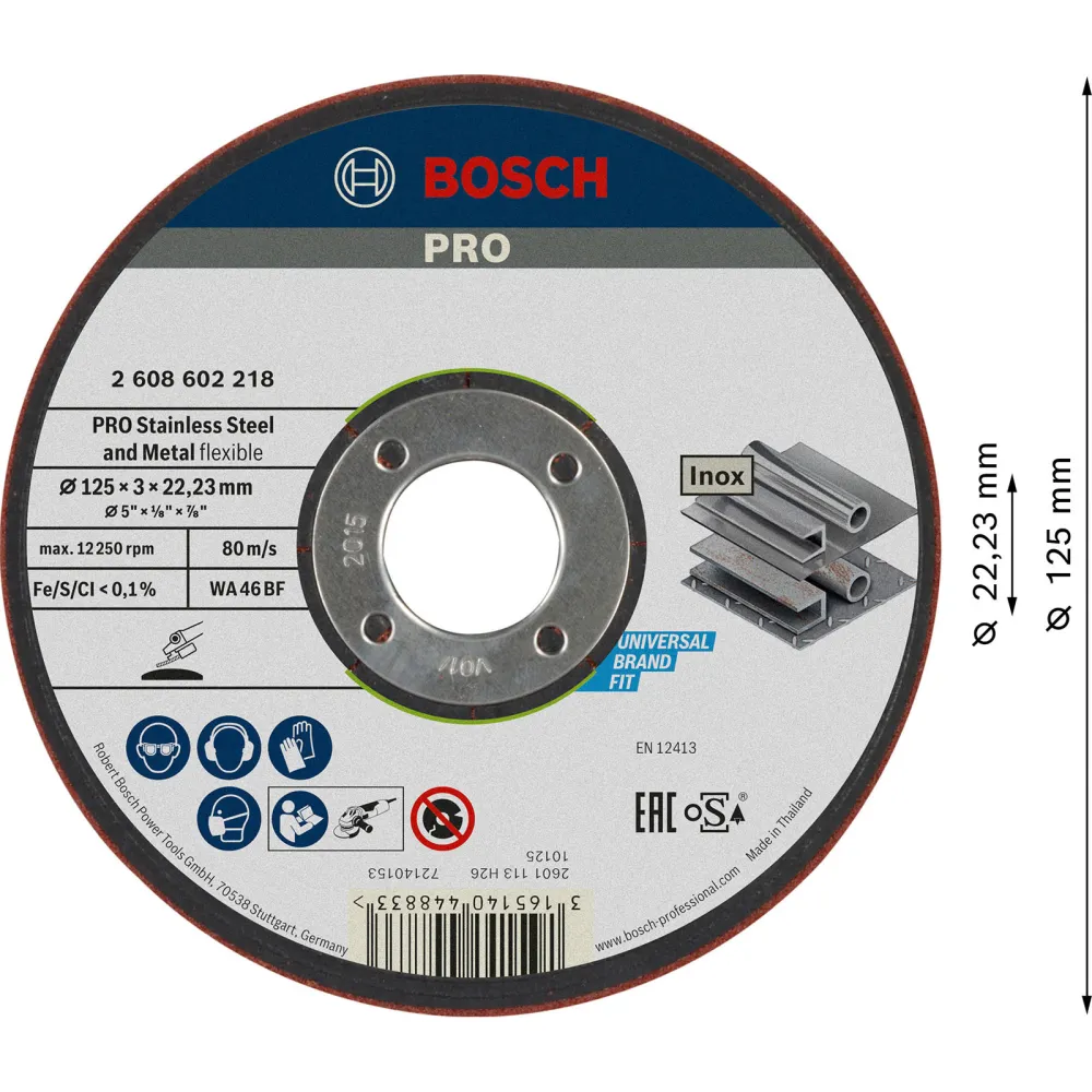 Bosch PRO Semi-Flexible Schleifscheibe 125 x 3 x 22,23 mm - 2608602218