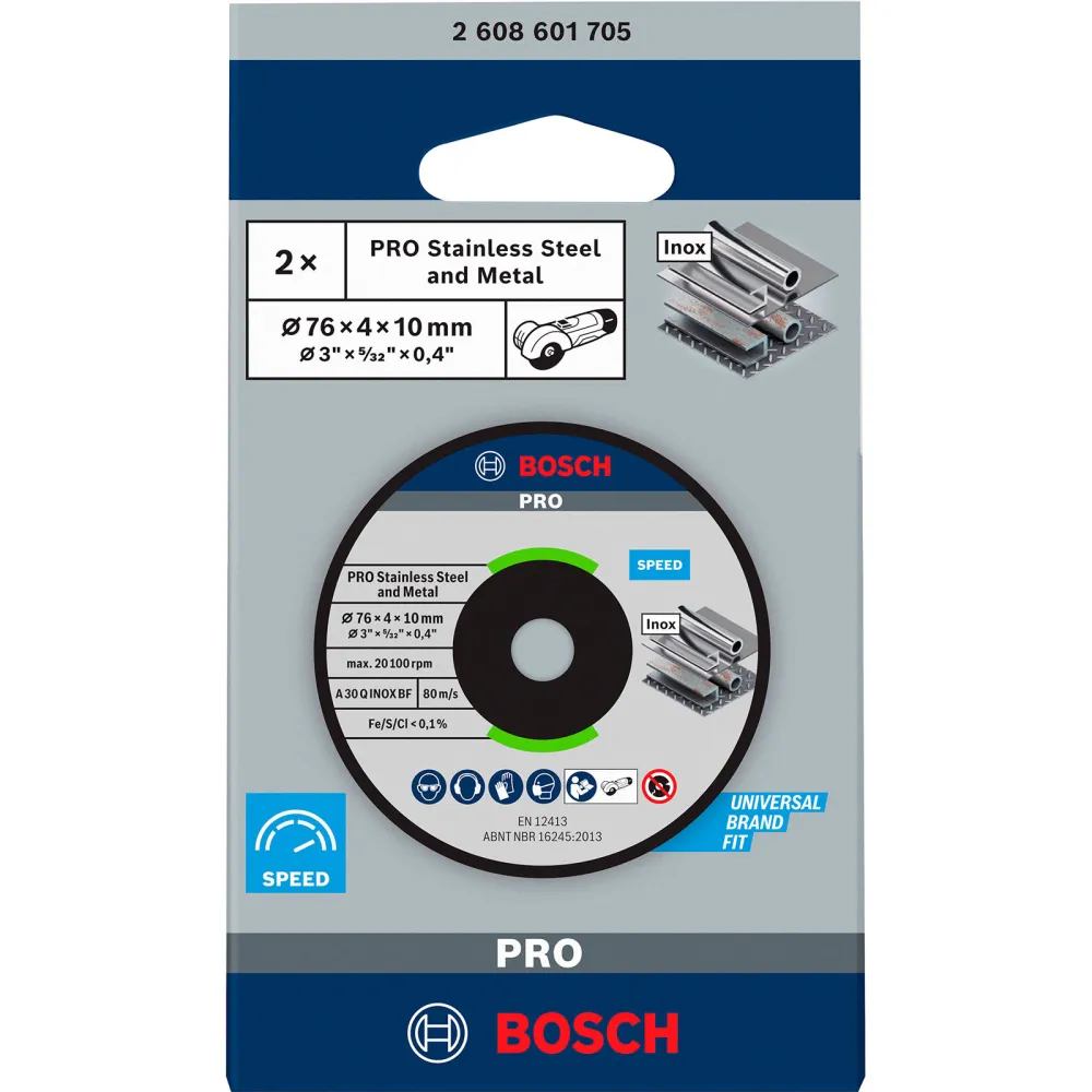 Bosch PRO Stainless Steel and Metal Schleifscheibe 76 x 4 x 10 mm - 2608601705