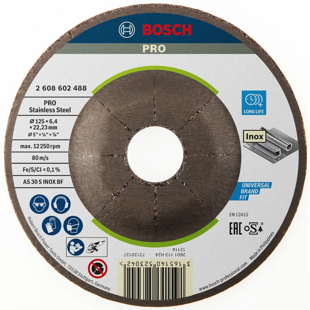 Bosch PRO Stainless Steel Schleifscheibe 125 x 6 x 22,23 mm - 2608602488