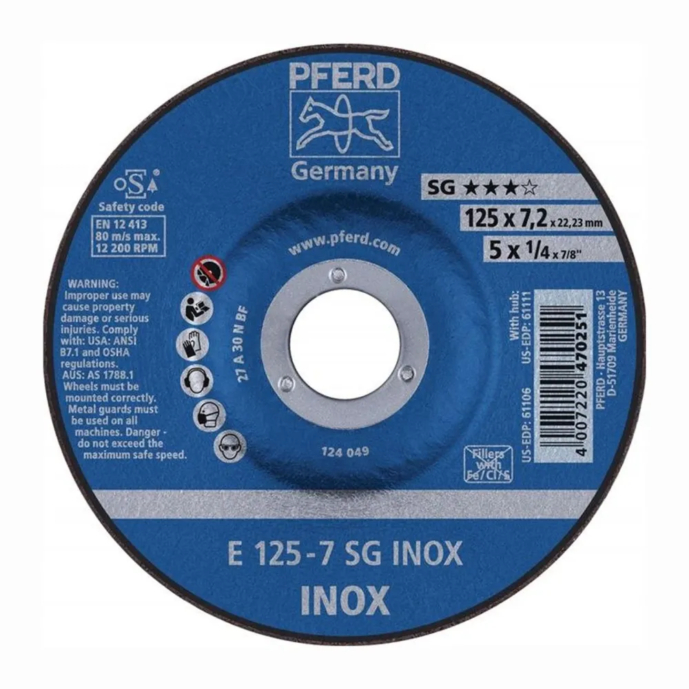 PFERD Schruppscheibe SG INOX D 125 x S 7,2 mm - 62212623
