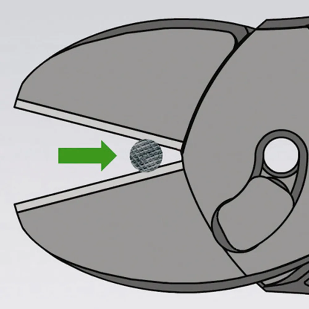 Knipex Kraftseitenschneider TwinForce® schwarz atramentiert, mit Mehrkomponenten-Hüllen 180 mm - 7372180BK