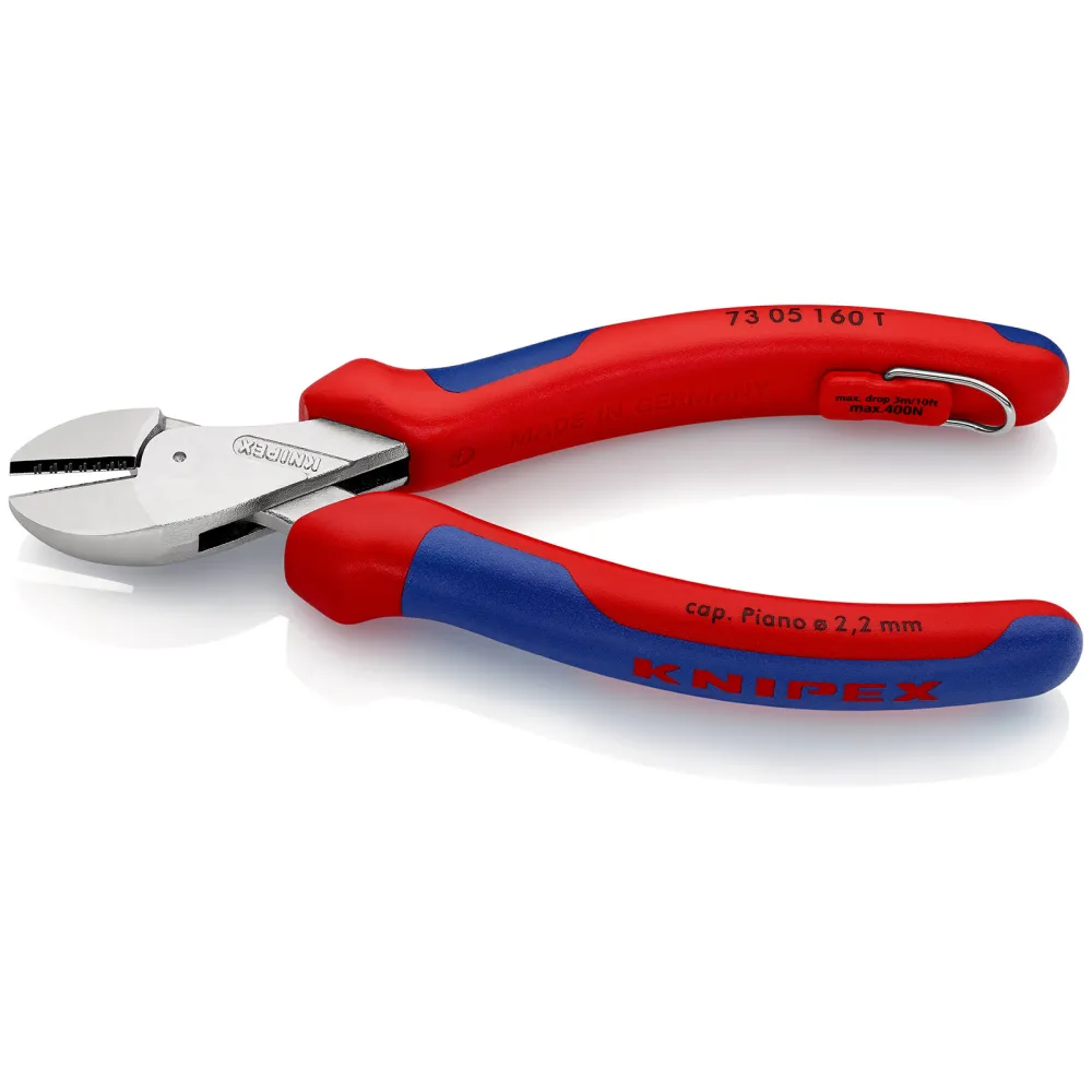 Knipex X-Cut mit Befestigungsöse verchromt, mit Mehrkomponenten-Hüllen, mit integrierter Befestigungsöse zum Anbringen ein...
