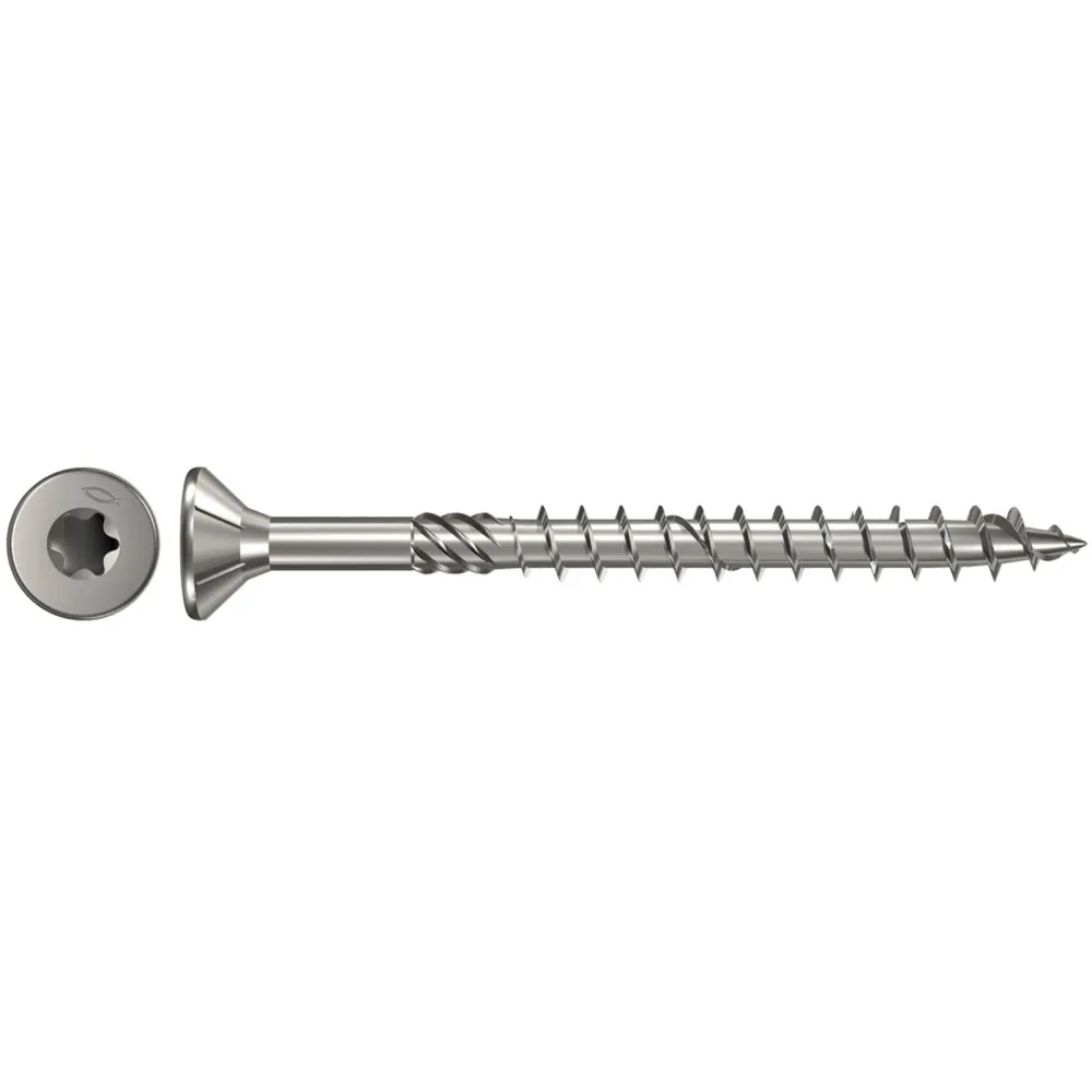 Fischer 100x Power-Fast 5 x 70 Senkkopf nicht rostender Stahl A4 Teilgewinde Innenstern TX - 040567