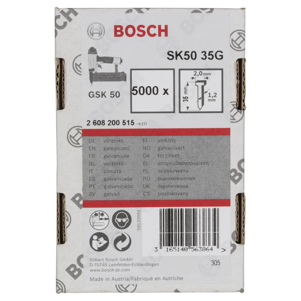 Bosch Senkkopf-Stift SK50 35G, 1,2 mm, 35 mm, verzinkt - 2608200515