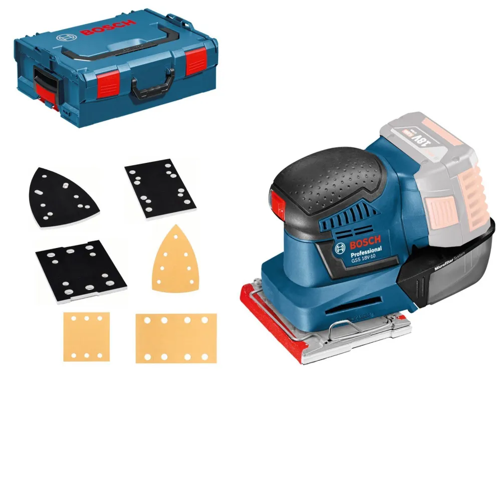 Bosch Akku-Schwingschleifer GSS 18V-10 Clic&Go Solo L-Boxx - 06019D0202