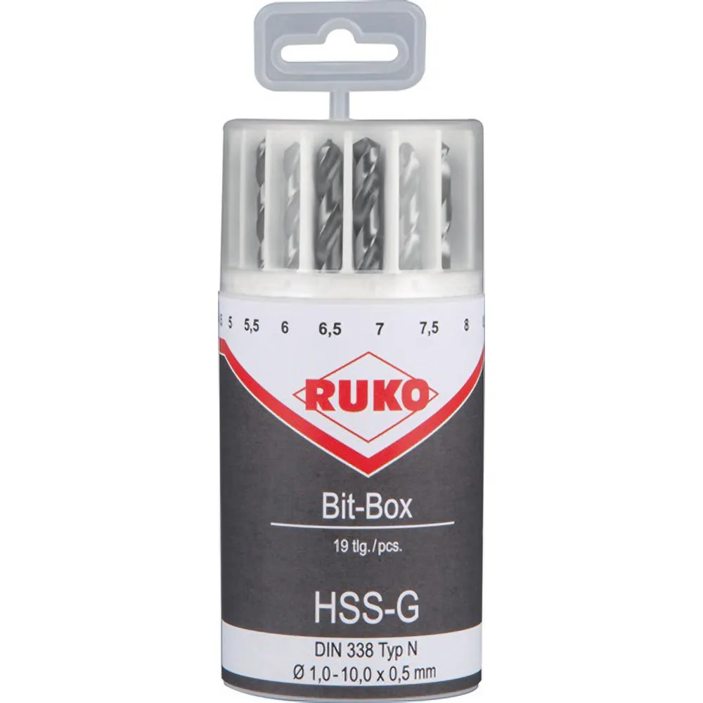 RUKO Bohrerbitsatz HSS 19tlg. 1 - 10 mm - 214225