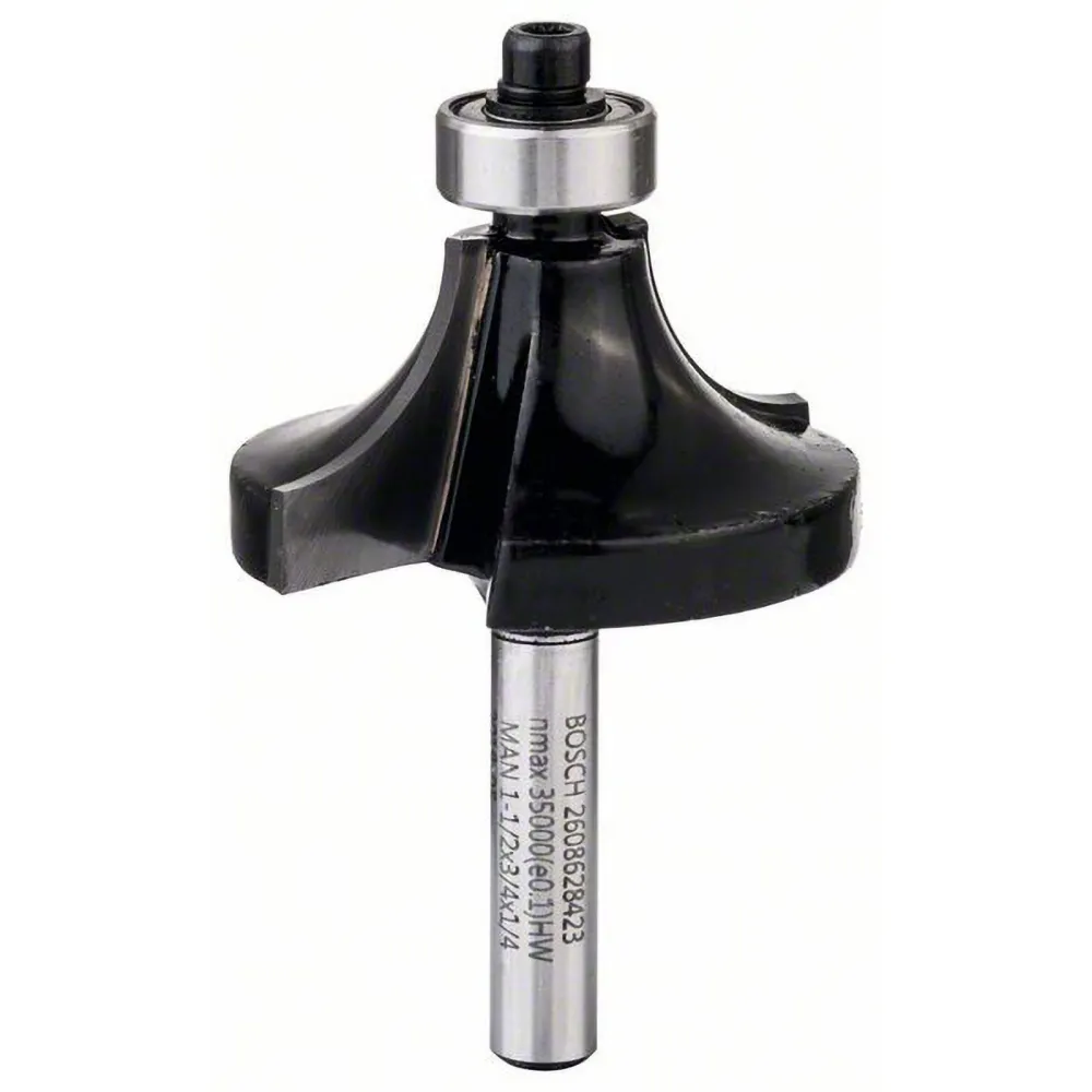 Bosch Abrundfräser 1/4" R1 12,7 mm Ø 38,1 mm L 18,6 mm G 60 mm - 2608628423