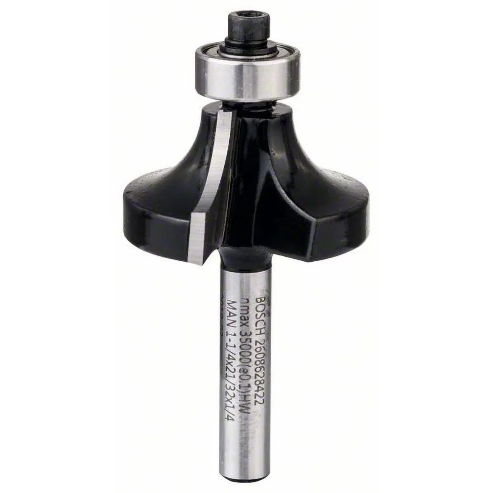 Bosch Abrundfräser 1/4" R1 9,5 mm Ø 31,8 mm L 16,2 mm G 57 mm - 2608628422