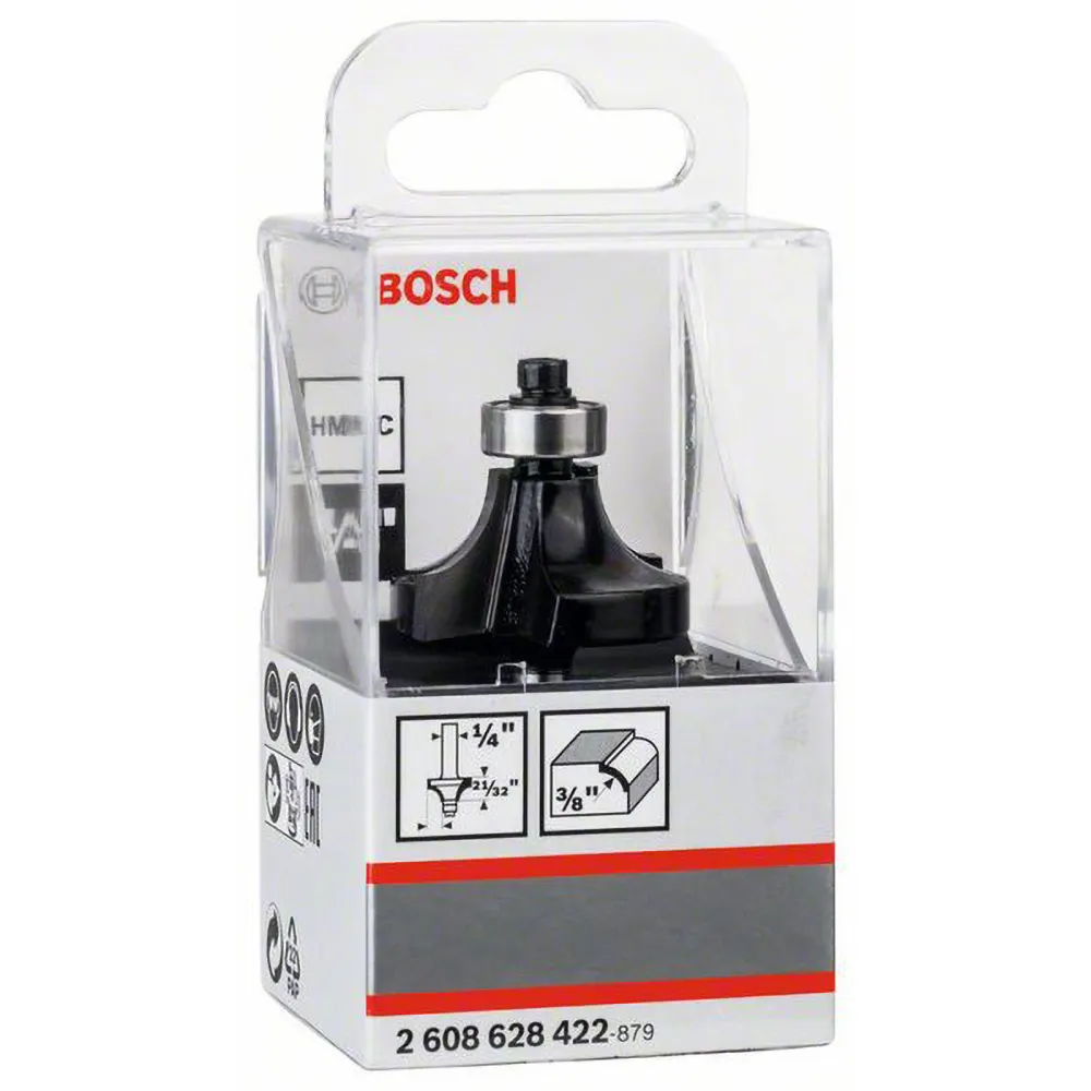Bosch Abrundfräser 1/4" R1 9,5 mm Ø 31,8 mm L 16,2 mm G 57 mm - 2608628422
