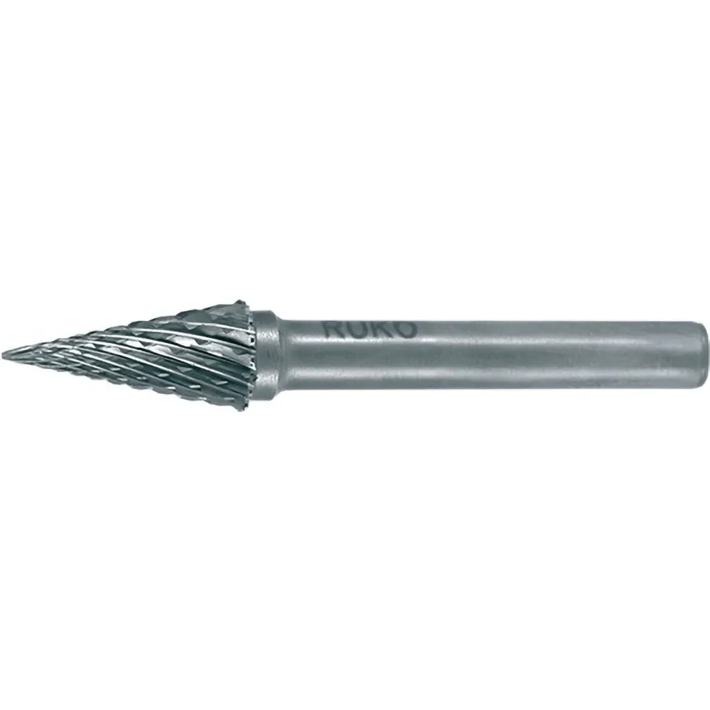 RUKO Hartmetall-Frässtift SKM Ø 6 mm Kopflänge 18 mm Schaft-Ø 6 mm blank Verzahnung KVZ 4 - 116035