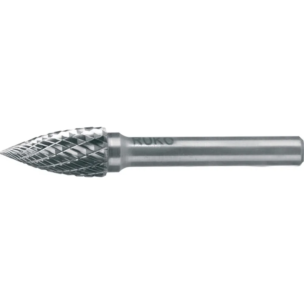 RUKO Hartmetall-Frässtift SPG Ø 6 mm Kopflänge 18 mm Schaft-Ø 6 mm blank Verzahnung KVZ 4 - 116025