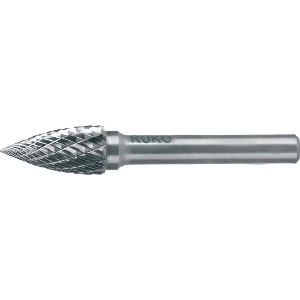 RUKO Hartmetall-Frässtift SPG Ø 8 mm Kopflänge 18 mm Schaft-Ø 6 mm blank Verzahnung KVZ 4 - 116026