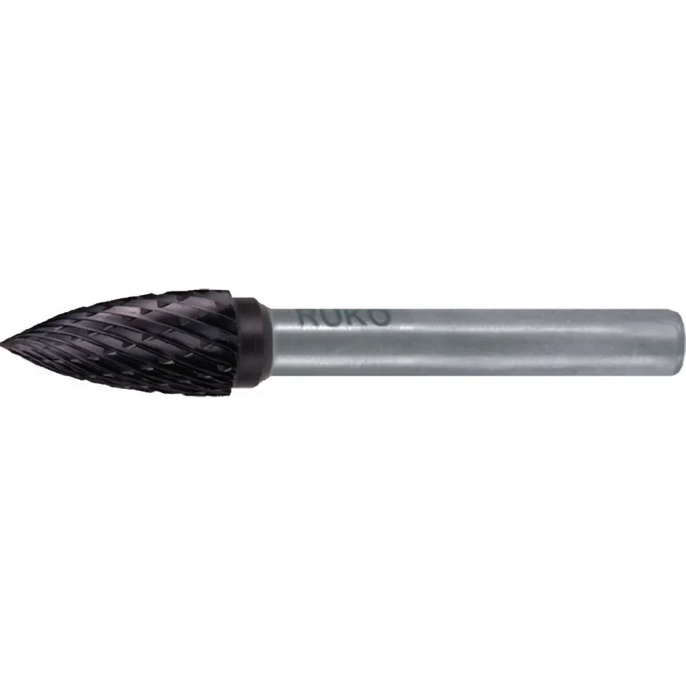 RUKO Hartmetall-Frässtift SPG Ø 12 mm Kopflänge 25 mm Schaft-Ø 6 mm TiCNVerzahnung KVZ 4 - 116028TC