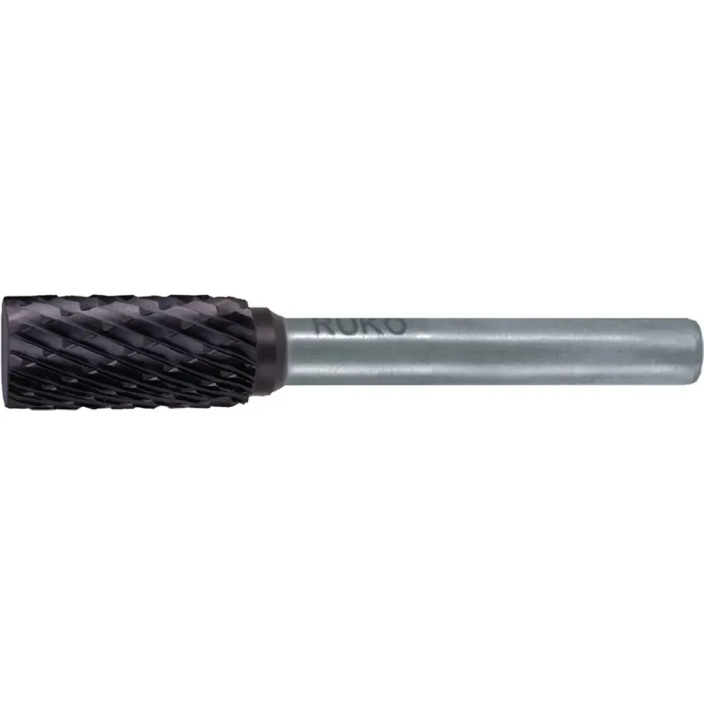 RUKO Hartmetall-Frässtift ZYA Ø 8 mm Kopflänge 18 mm Schaft-Ø 6 mm TiCN Verzahnung KVZ 4 - 116011TC