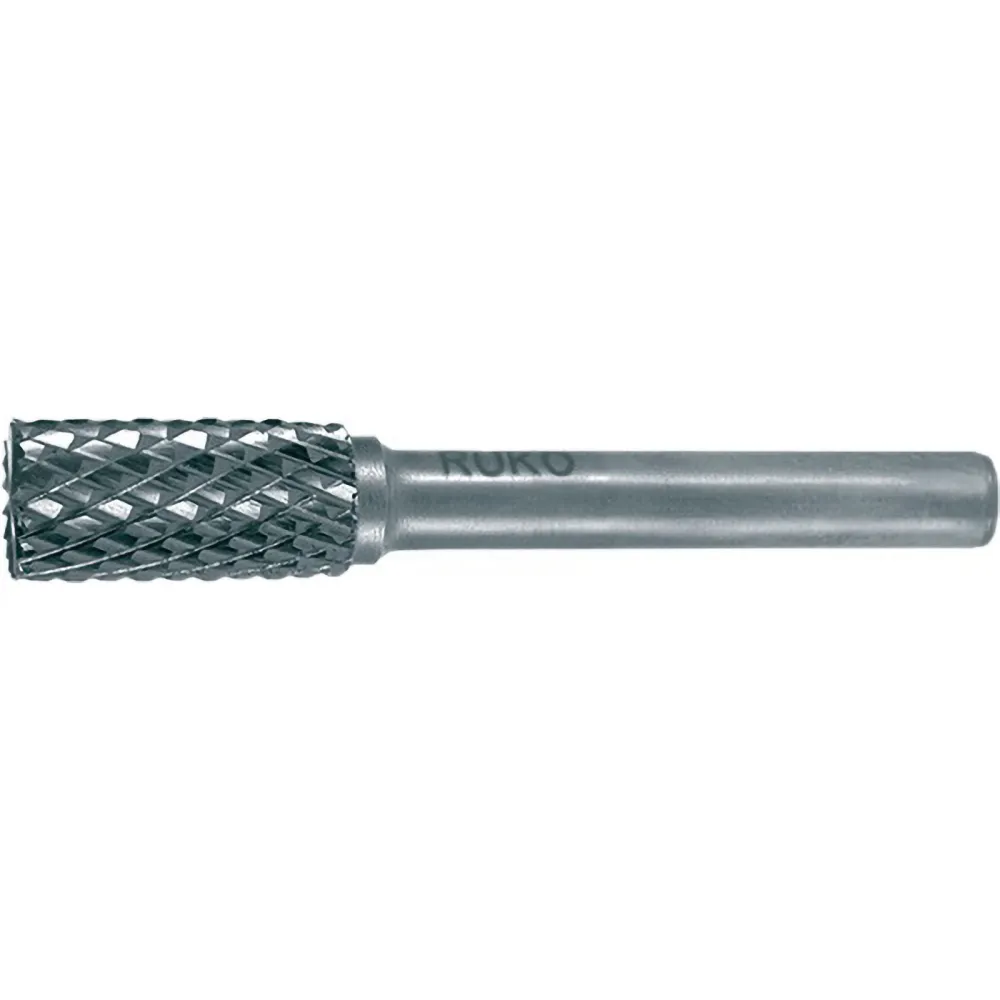RUKO Hartmetall-Frässtift ZYAS Ø 12 mm Kopflänge 25 mm Schaft-Ø 6 mm blank Verzahnung KVZ 4 mit Stirn - 116018