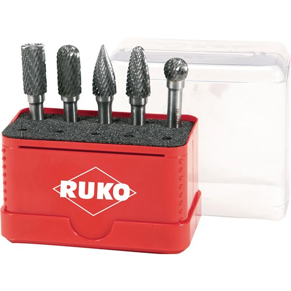 RUKO Hartmetall-Frässtiftsatz 5tlg. HM Verzahnung ZYA-ST/WRC/SPG/RBF/KUD Schaft-Ø 6 mm - 116004