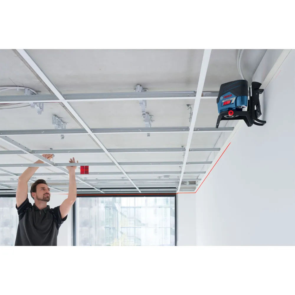 Bosch Kombilaser GCL 2-50 C / 4x 1,5 V-LR6-Batterien + Akku-Adapter inkl. BT 150 + RM 2 + Laserzieltafel Tasche - 0601066G02