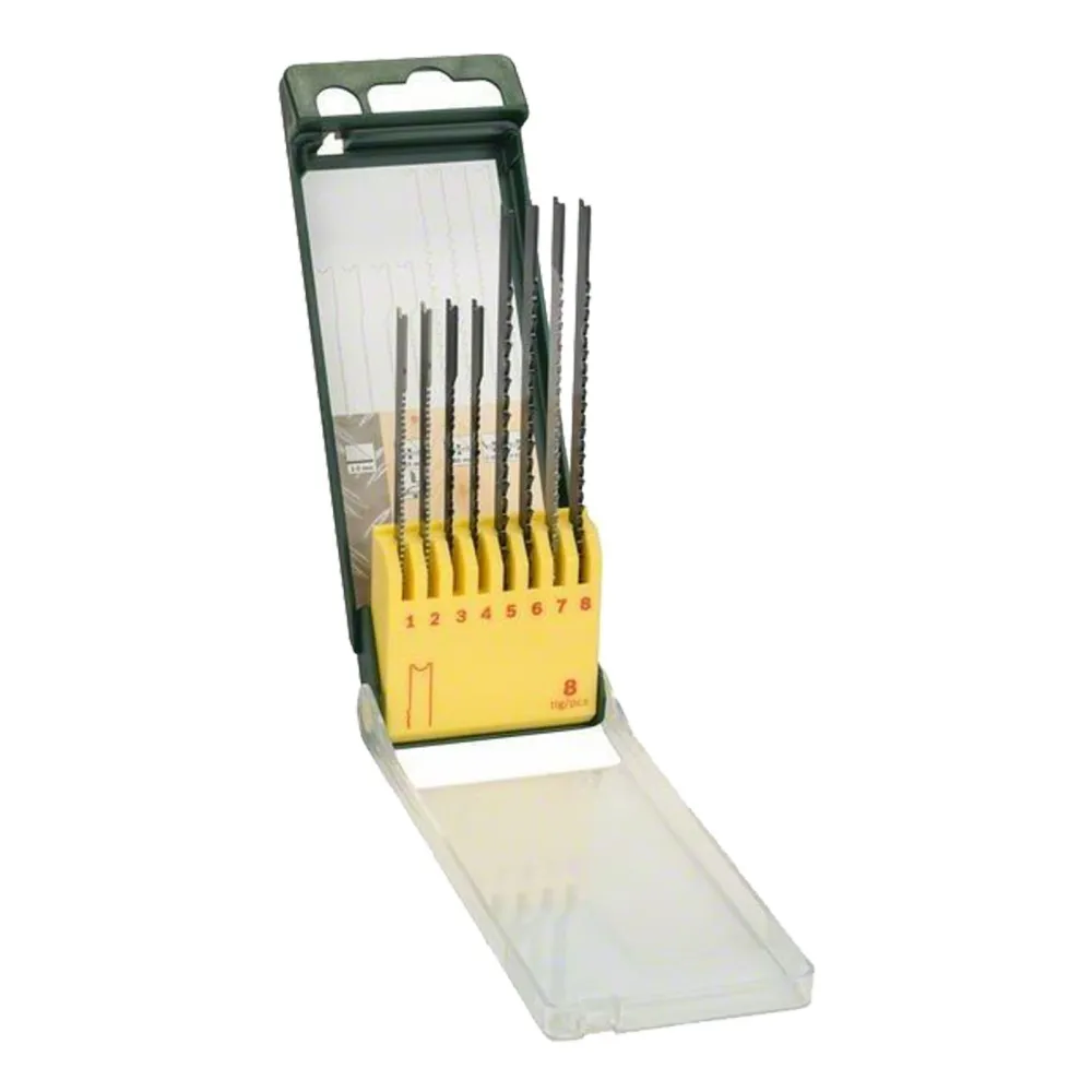 Bosch 8tlg. Sägeblatt-Set Kunststoffkassette Holz / Metall / Kunststoff (U-Schaft) - 2607019459