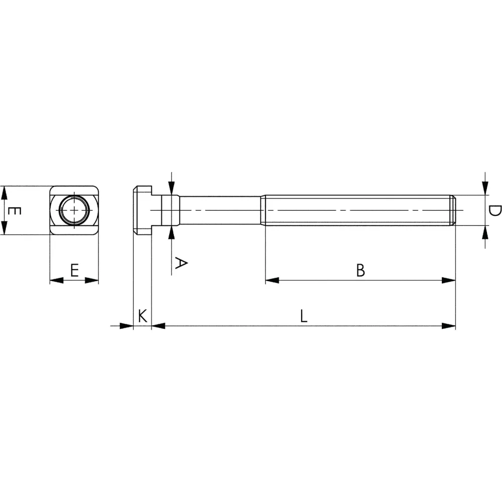 AMF T-Nutenschraube DIN 787 T-Nut 14 mm M12 Länge 100 mm mit Mutter und Scheibe - 82974