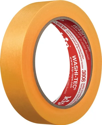 KIP Abdeckband 3808 WASHI-TEC Premium Goldkrepp glatt gelb 50 m x 24 mm Rolle - 3808-24