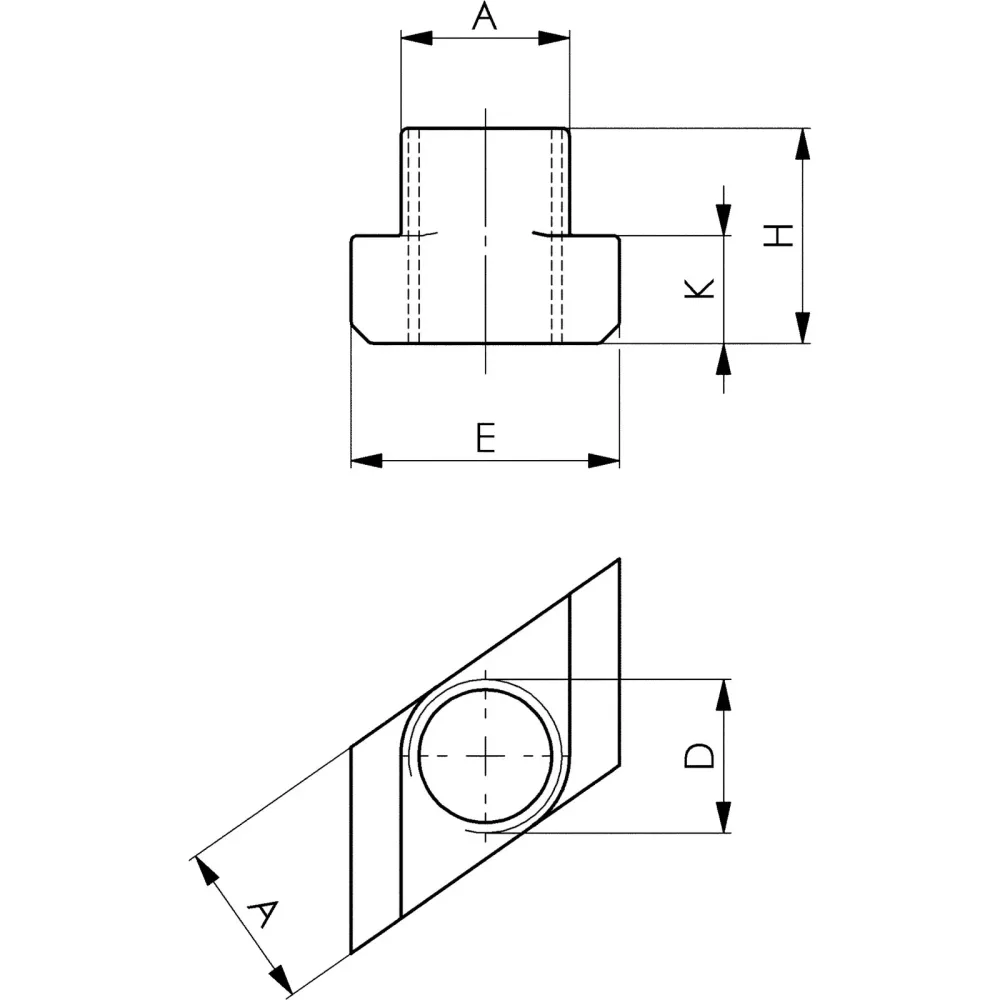 AMF T-Nutenstein Nr. 510 T-Nut 22 mm M16 - 158246