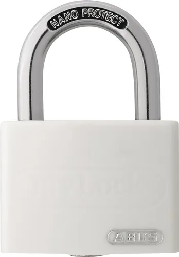 ABUS Zylindervorhangschloss T65AL/40 weiß gl.Schlosskörper-B.43mm Alu.gl. - 49949 4