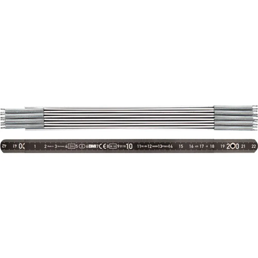 BMI Gliedermaßstab L.2m B.14mm mm/cm EG II Alu.schwarz - 961200044S