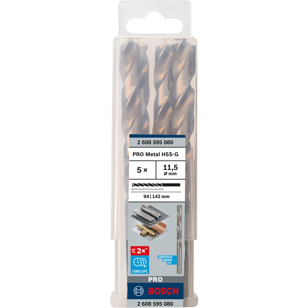 Bosch PRO Metal HSS-G Spiralbohrer 11,5 x 94 x 142 mm - 2608595080