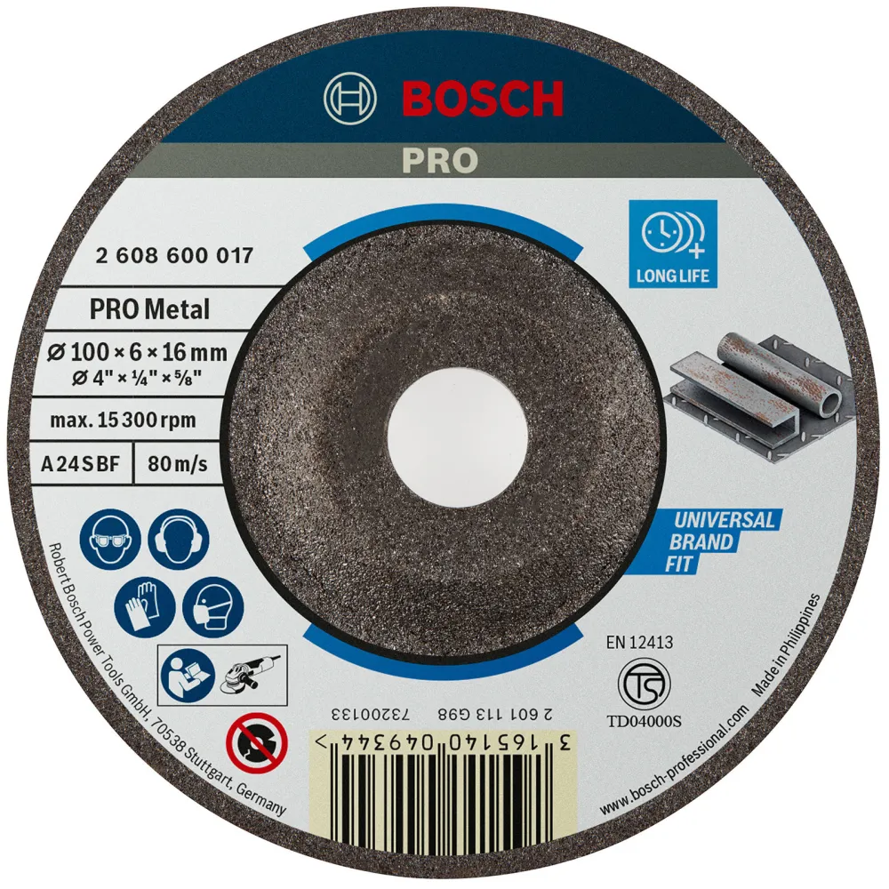 Bosch PRO Metal Schleifscheibe 100 x 6 x 16 mm - 2608600017