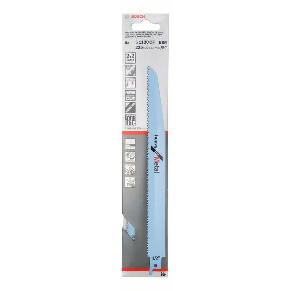 Bosch Säbelsägeblatt S 1120 CF Heavy Metal, 5er-Pack - 2608656255