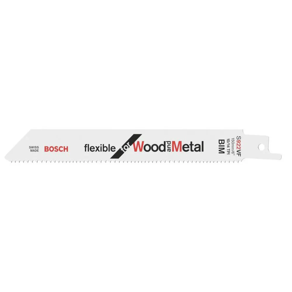 Bosch Säbelsägeblatt S 922 VF, Flexible Wood and Metal, 5er-Pack - 2608656017