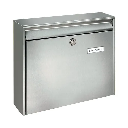 BURG-WÄCHTER Briefkasten Borkum 3877 Ni H.322mm B.362mm T.100mm VA DIN C4 - 3877NI