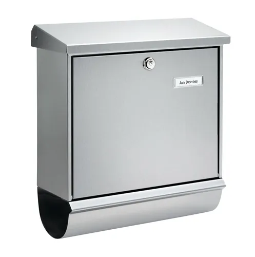 BURG-WÄCHTER Briefkasten Comfort-Set 39130 Ni H.440mm B.380mm T.148mm VA DIN C4 - 39130 NI